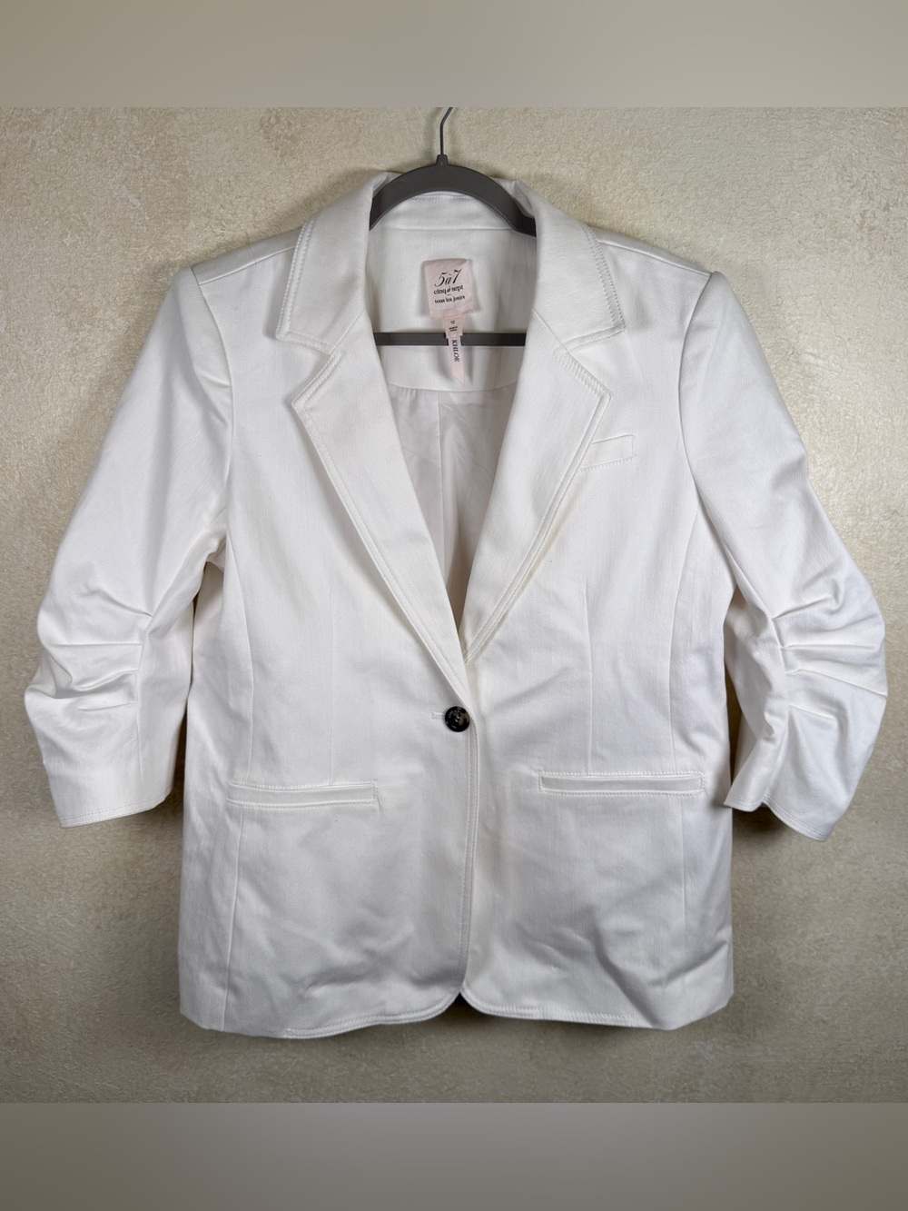 cinq a sept White Single-Button Tailored Blazer